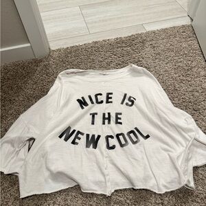 White Graphic Tee with Black Text